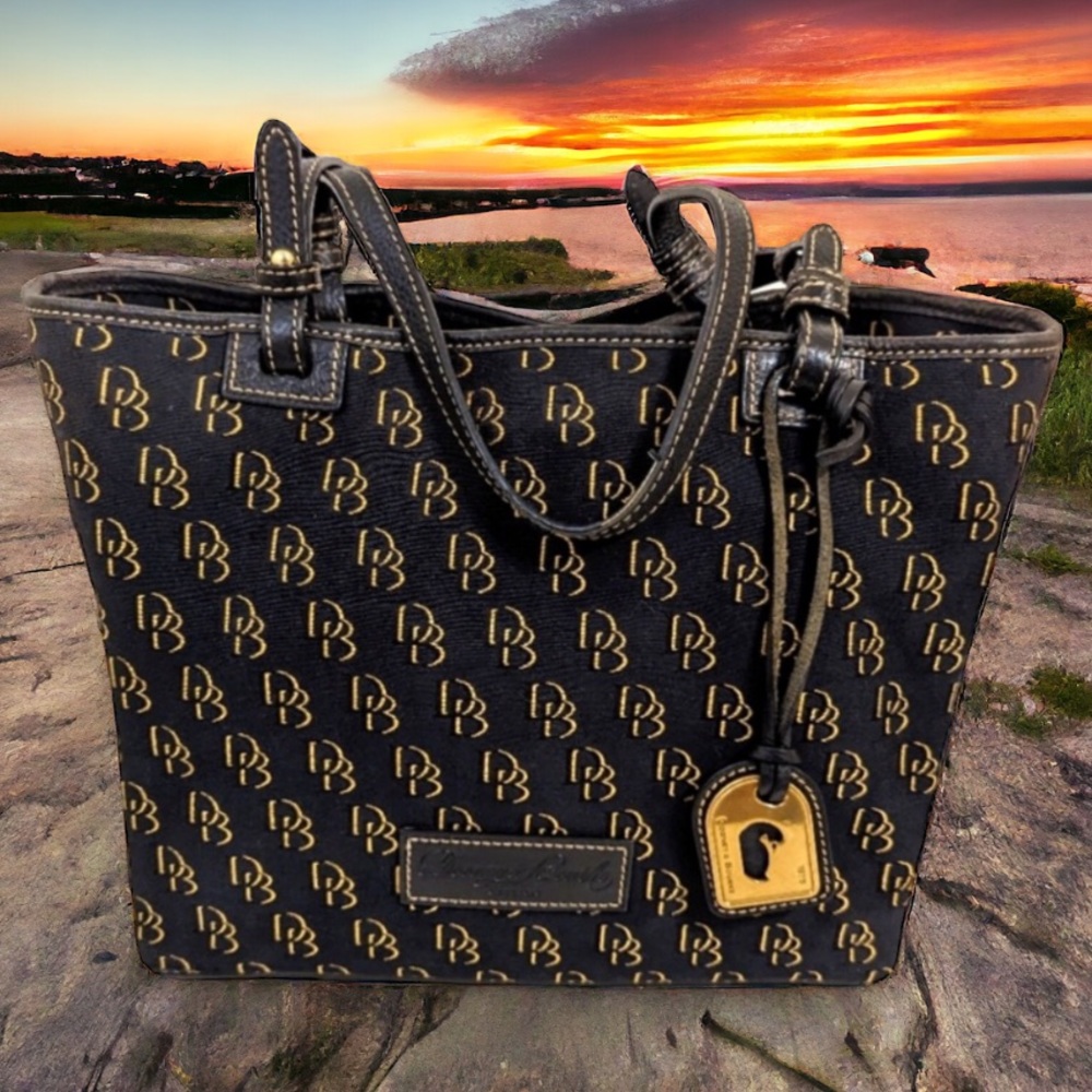 Dooney and Bourke gold and black sig. Large tote